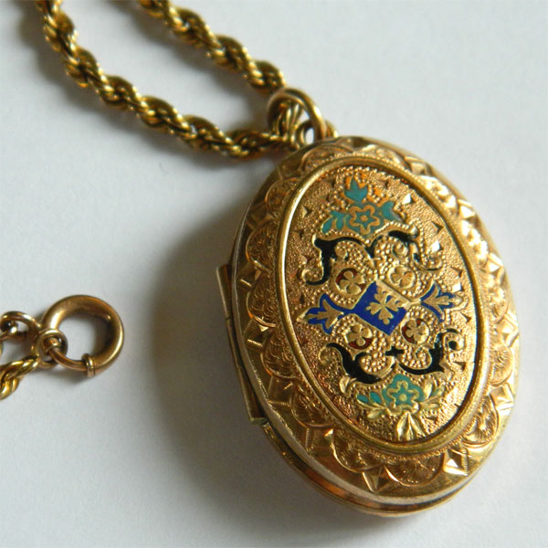 Antique locket necklace