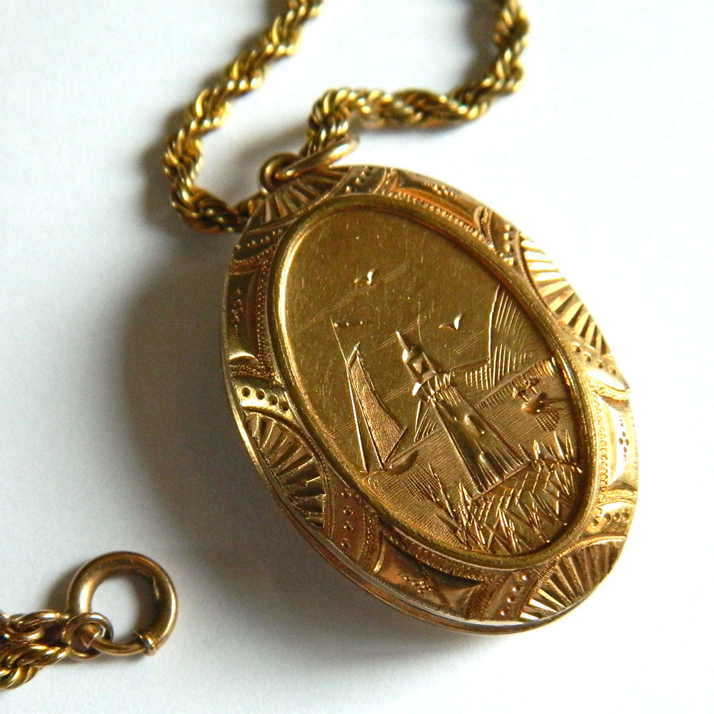 Antique locket necklace