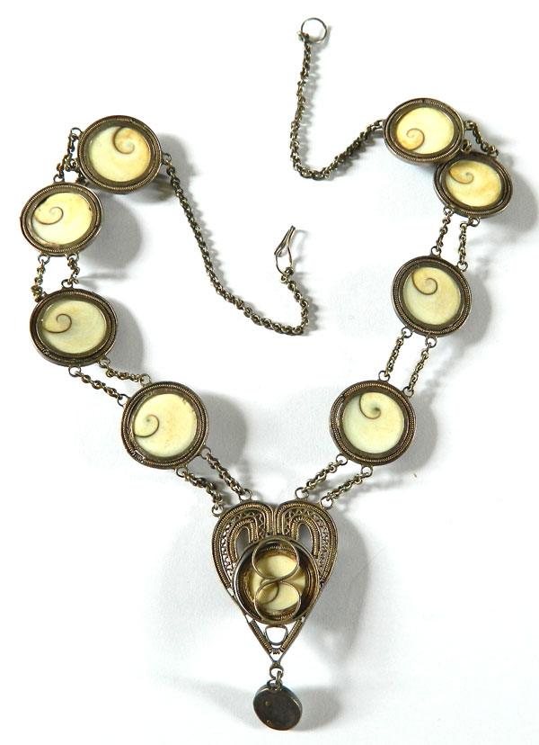 Vintage operculum shell necklace