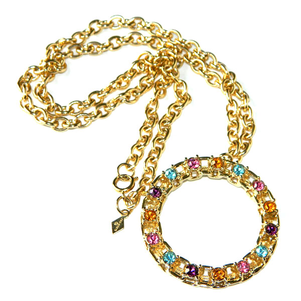 Sarah Coventry rhinestone pendant necklace