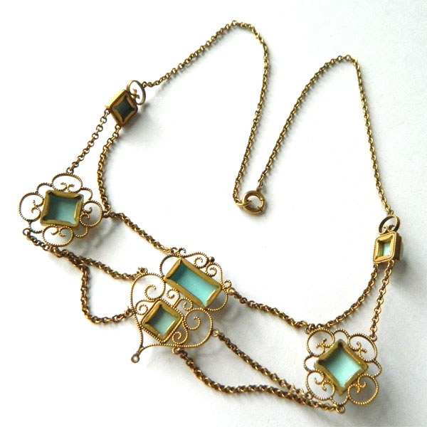 Antique Art Nouveau festoon necklace