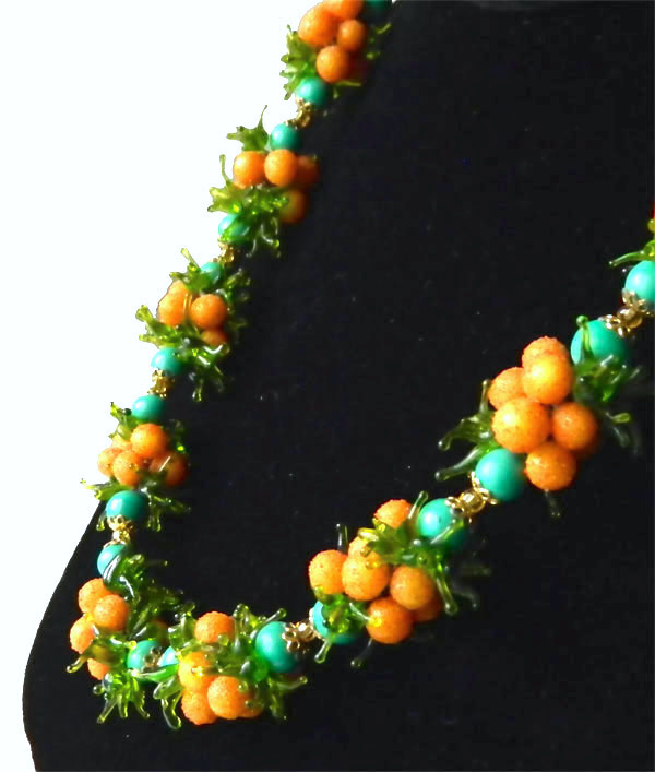 Venetian Glass Beaded Fruit Necklace