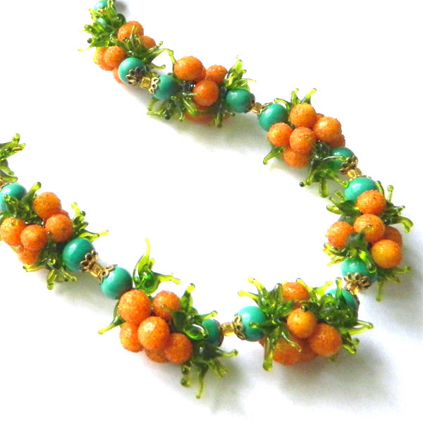 Venetian Glass Beaded Fruit Necklace