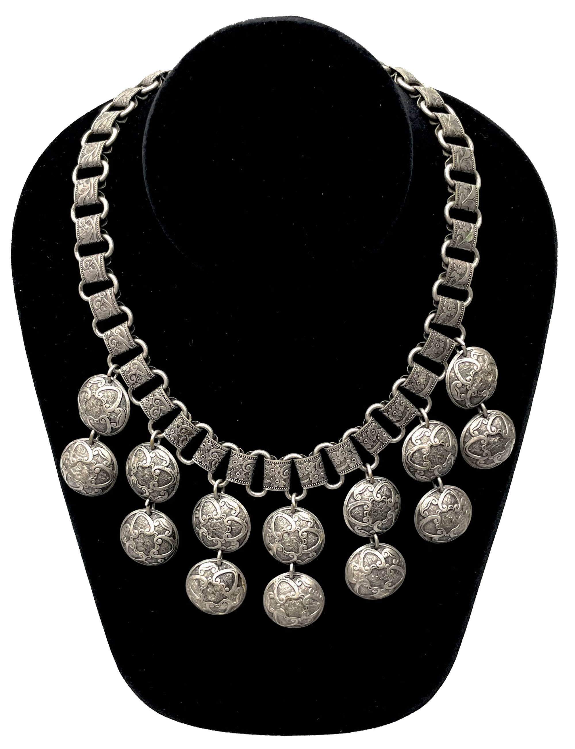 Antique nickel silver necklace