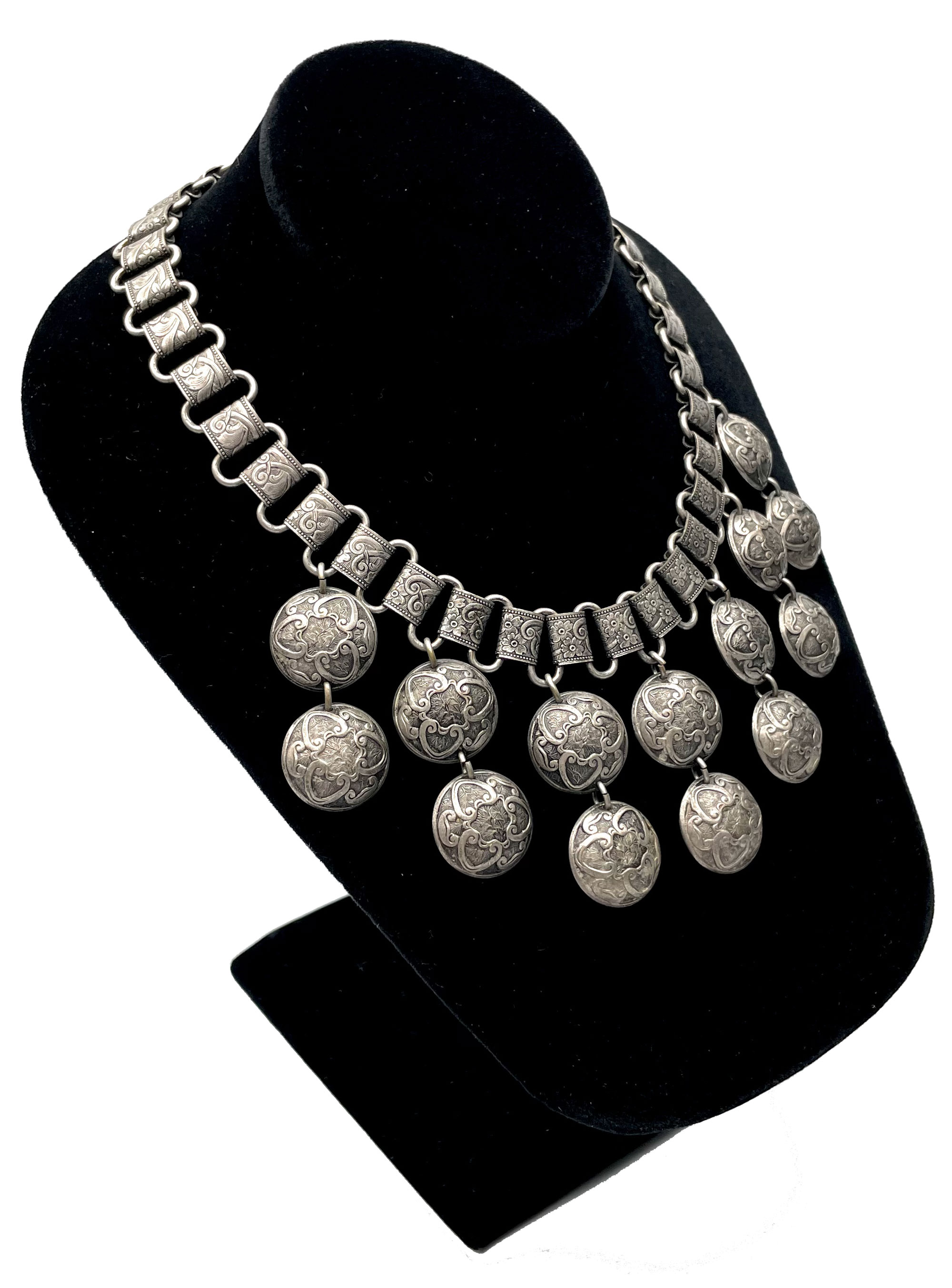 Antique nickel silver necklace