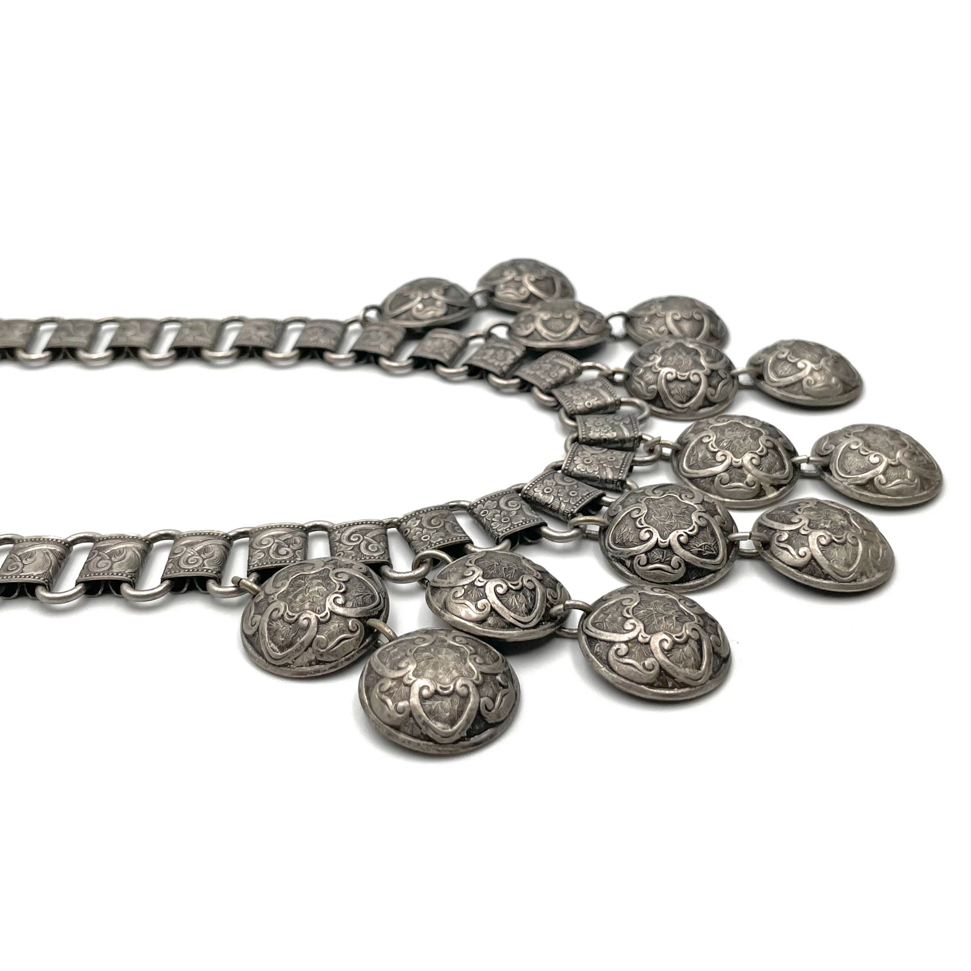 Antique nickel silver necklace