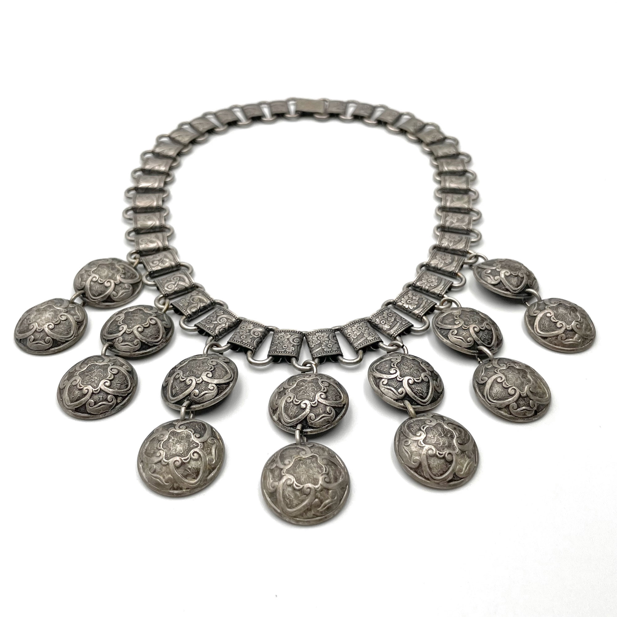 Antique nickel silver necklace