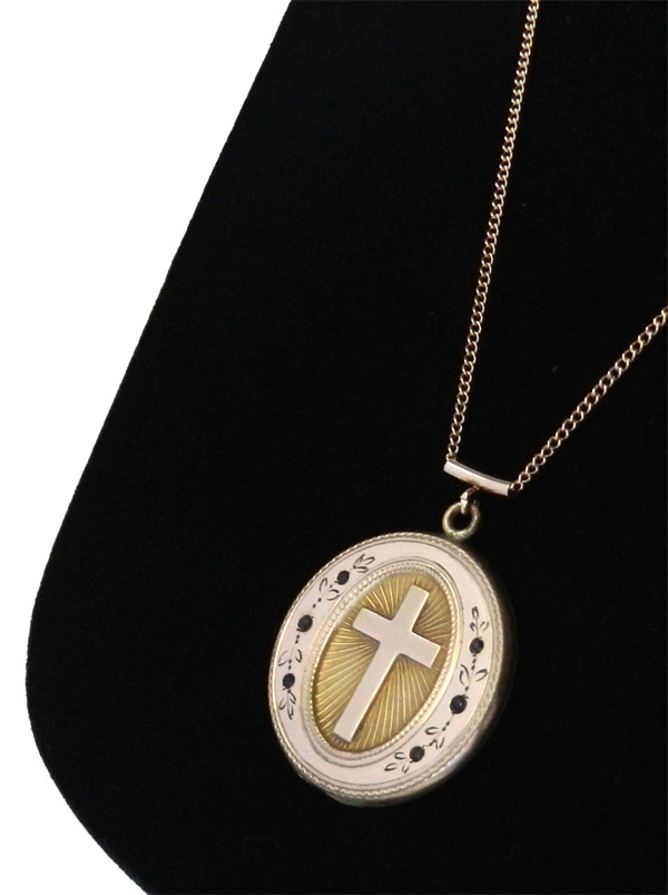 antique cross locket