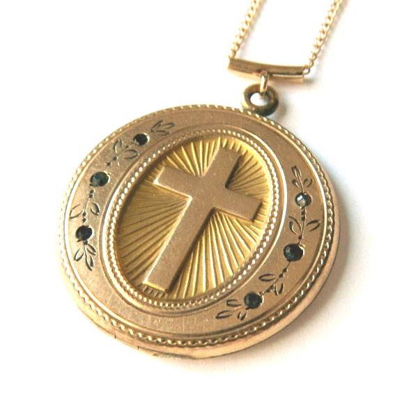 antique cross locket