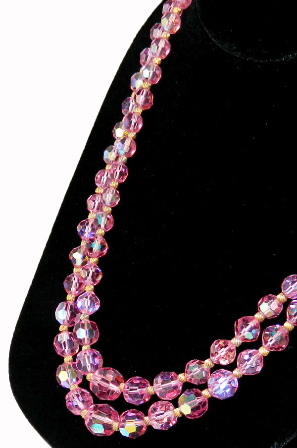 Beautiful Aurora Borealis Necklace, 1940's Crystal Necklace, Vintage  2-strand Crystal Necklace, Rhinestone Clasp Necklace - Etsy