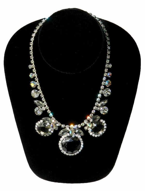 Vintage smokey rhinestone necklace