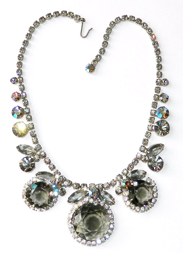 Vintage smokey rhinestone necklace