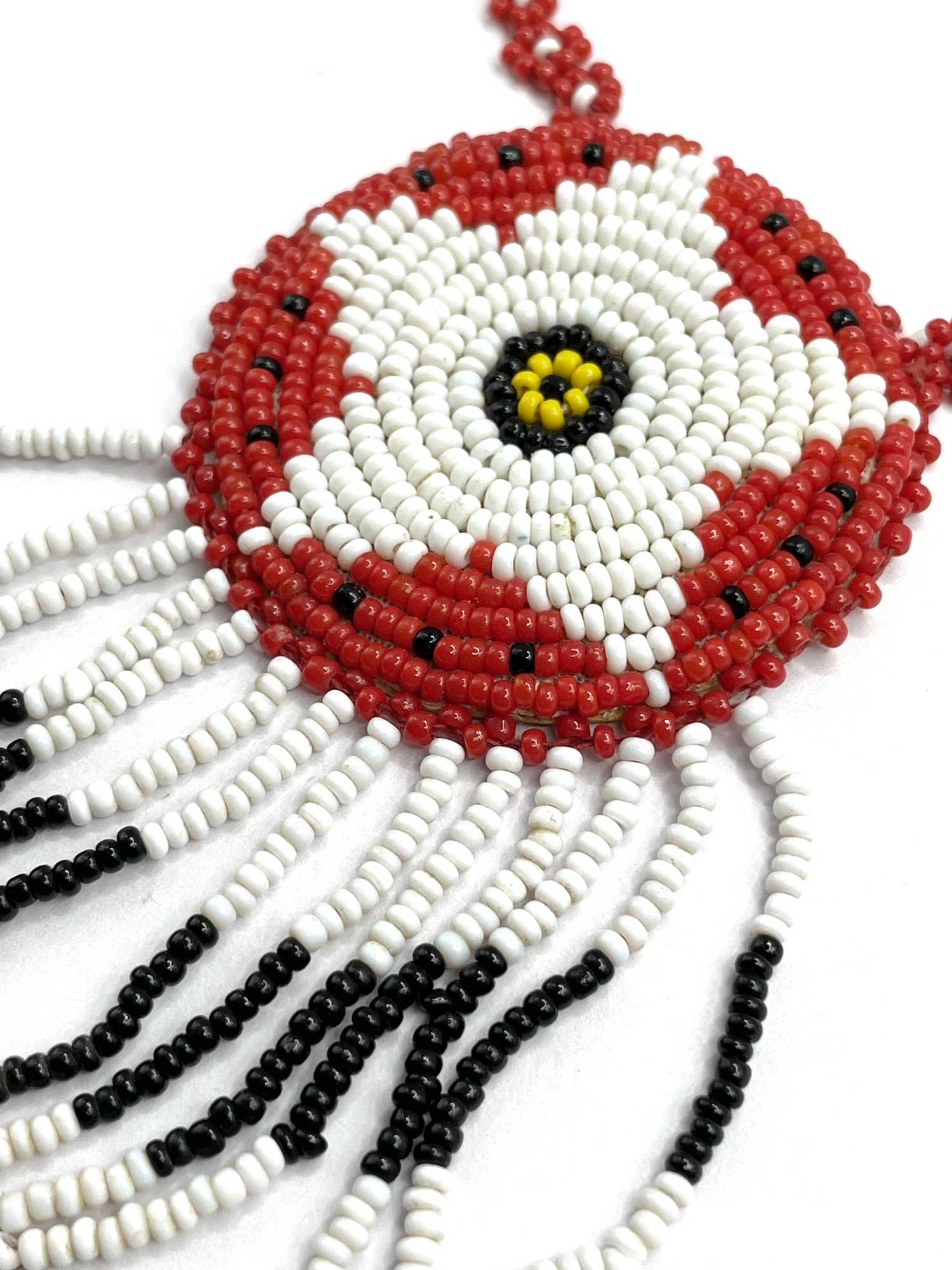 Native beadwork pendant necklace