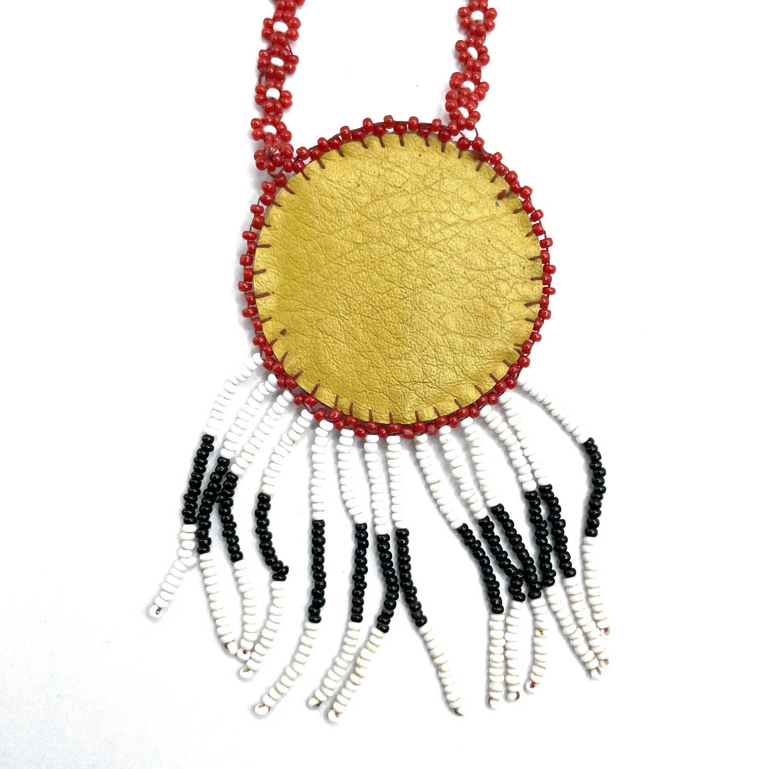 Native beadwork pendant necklace