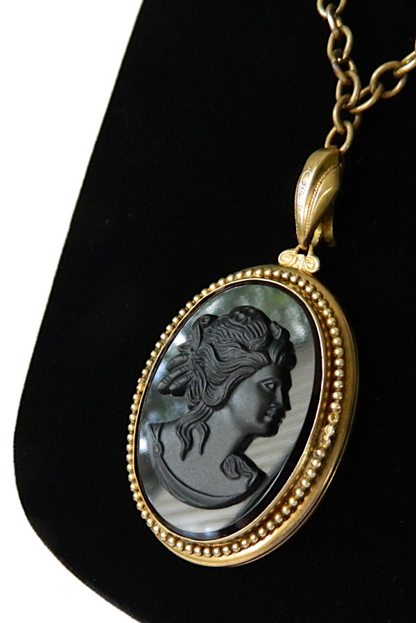 Cameo locket necklace