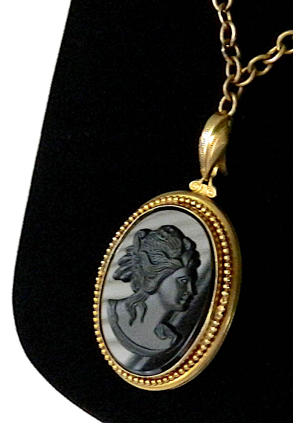 Cameo locket necklace