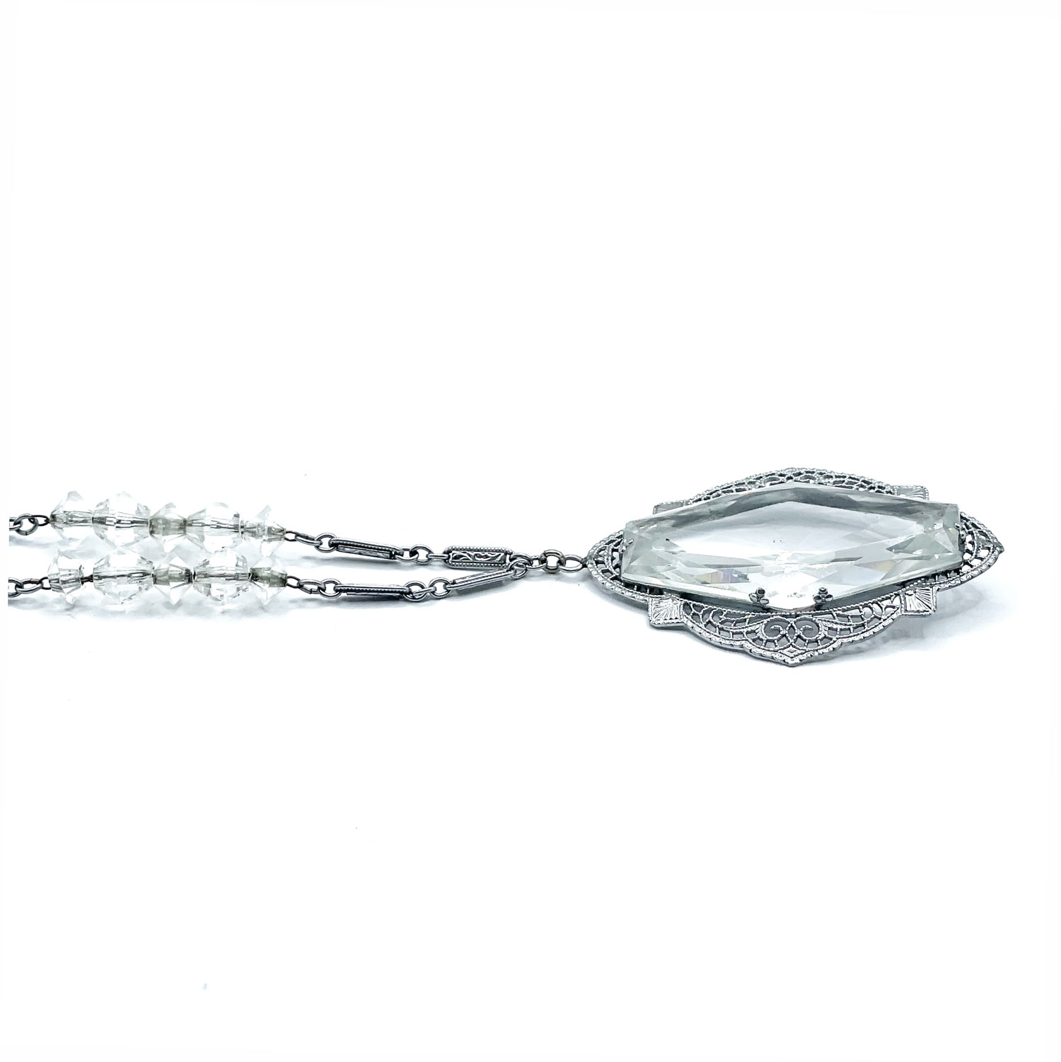 Antique Art Deco crystal pendant necklace