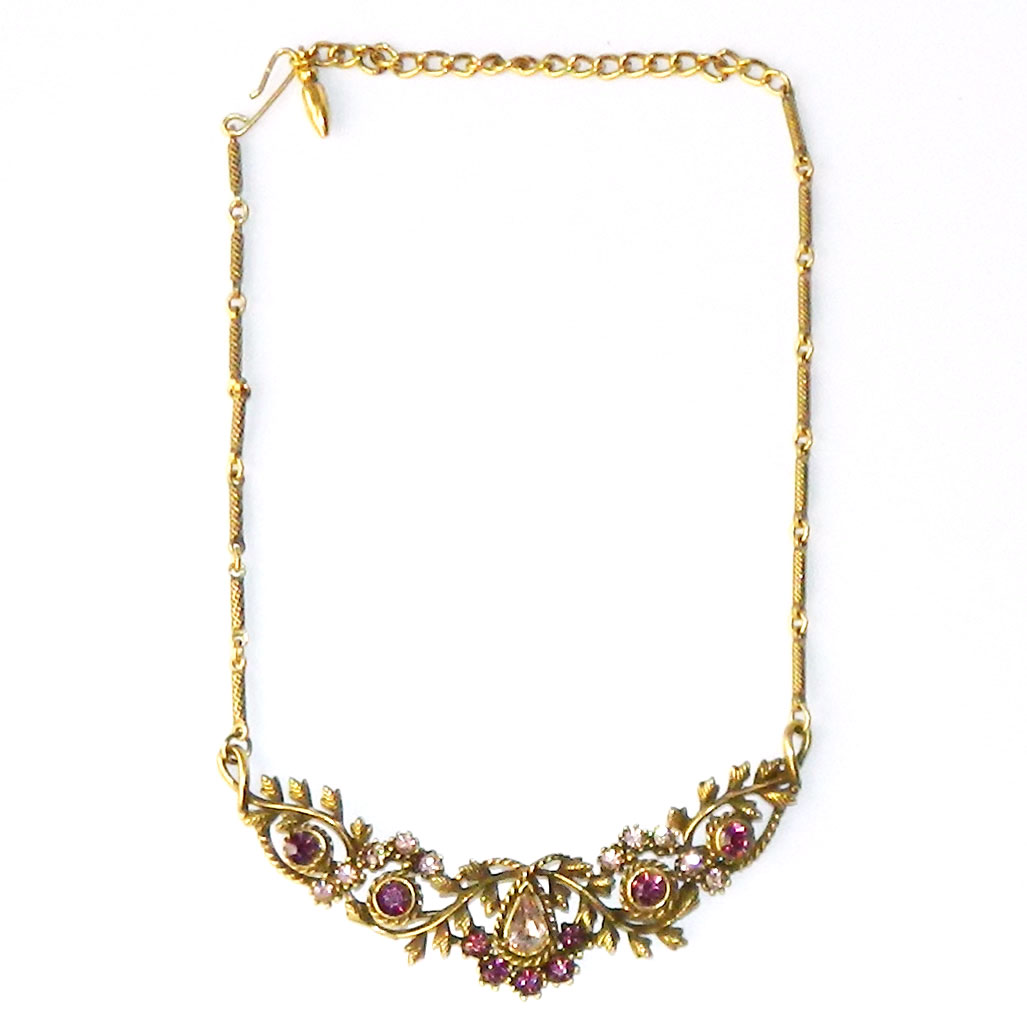 1950s purple rhinestone necklace