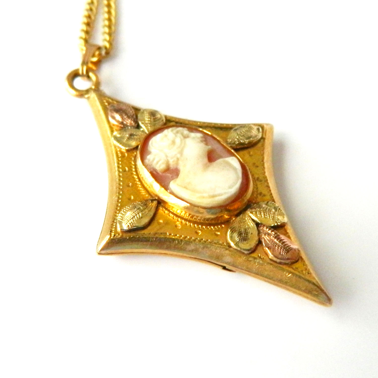 Cameo locket necklace