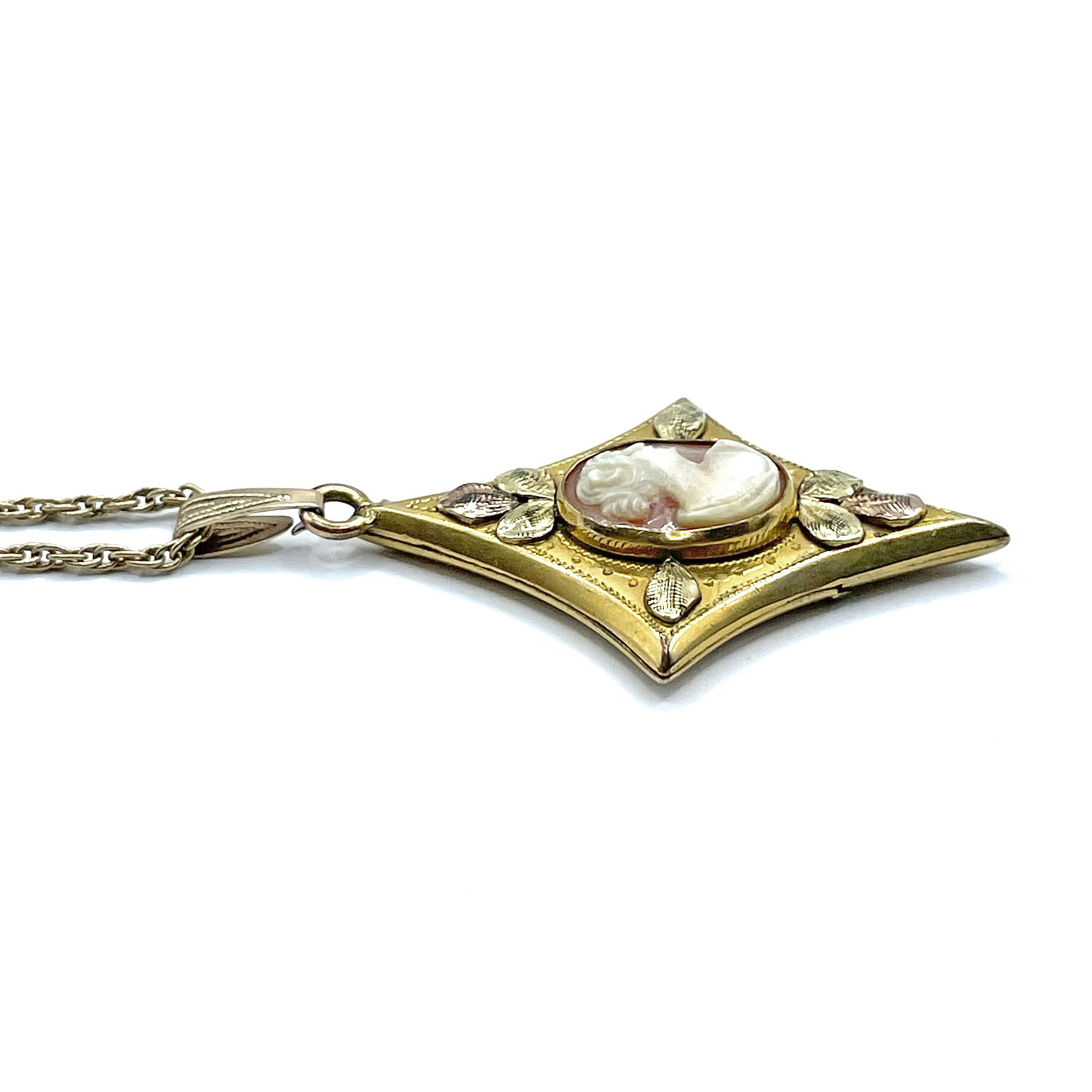 vintage gold filled cameo locket