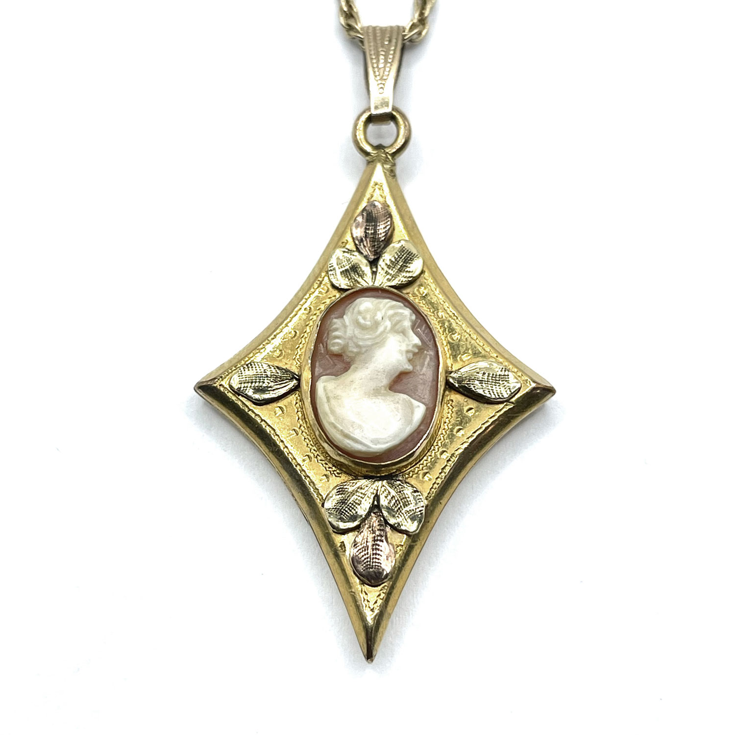 vintage gold filled cameo locket