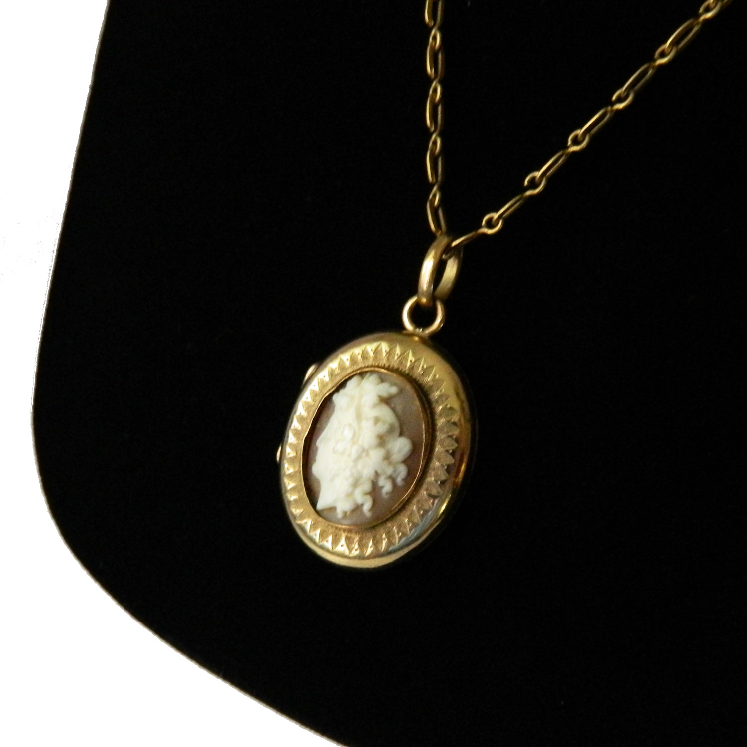 Cameo locket necklace