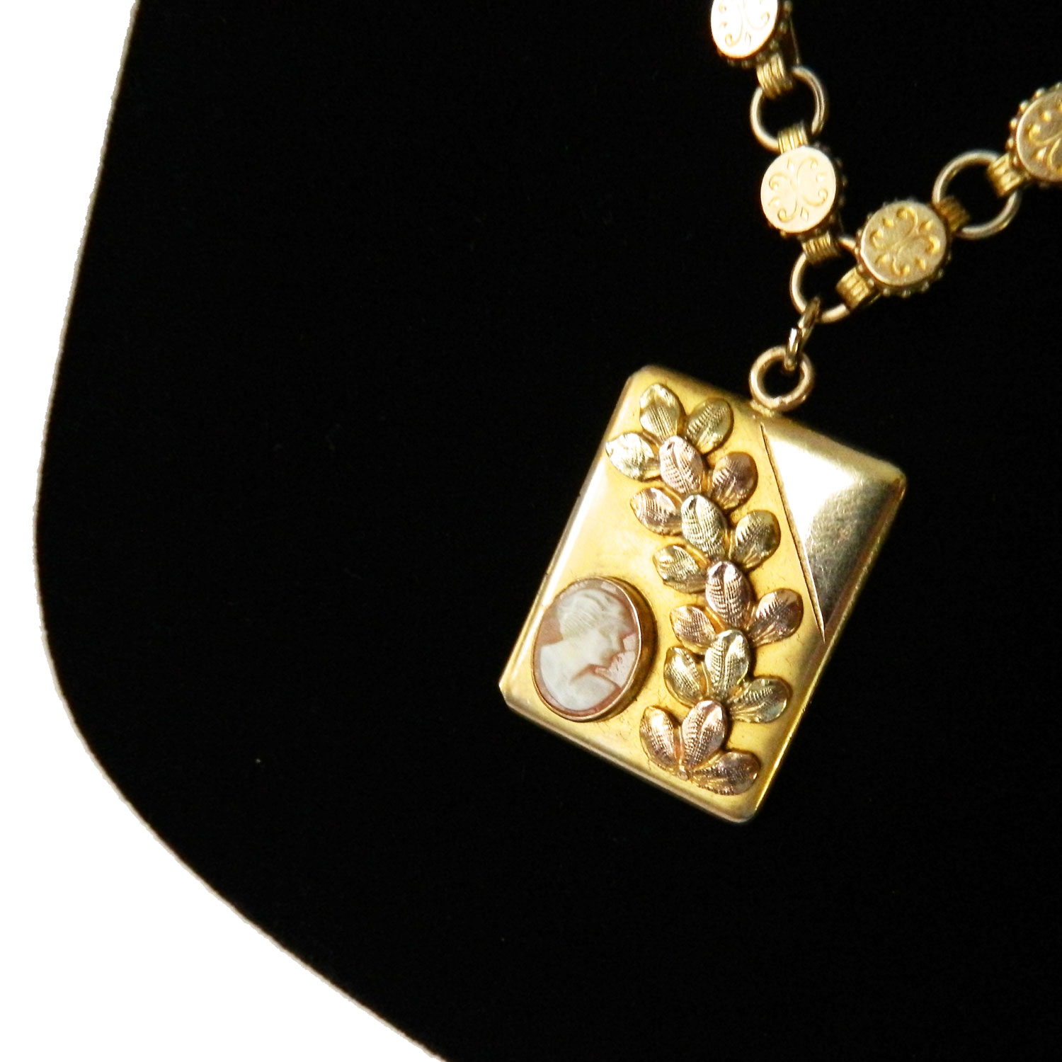 Cameo locket necklace