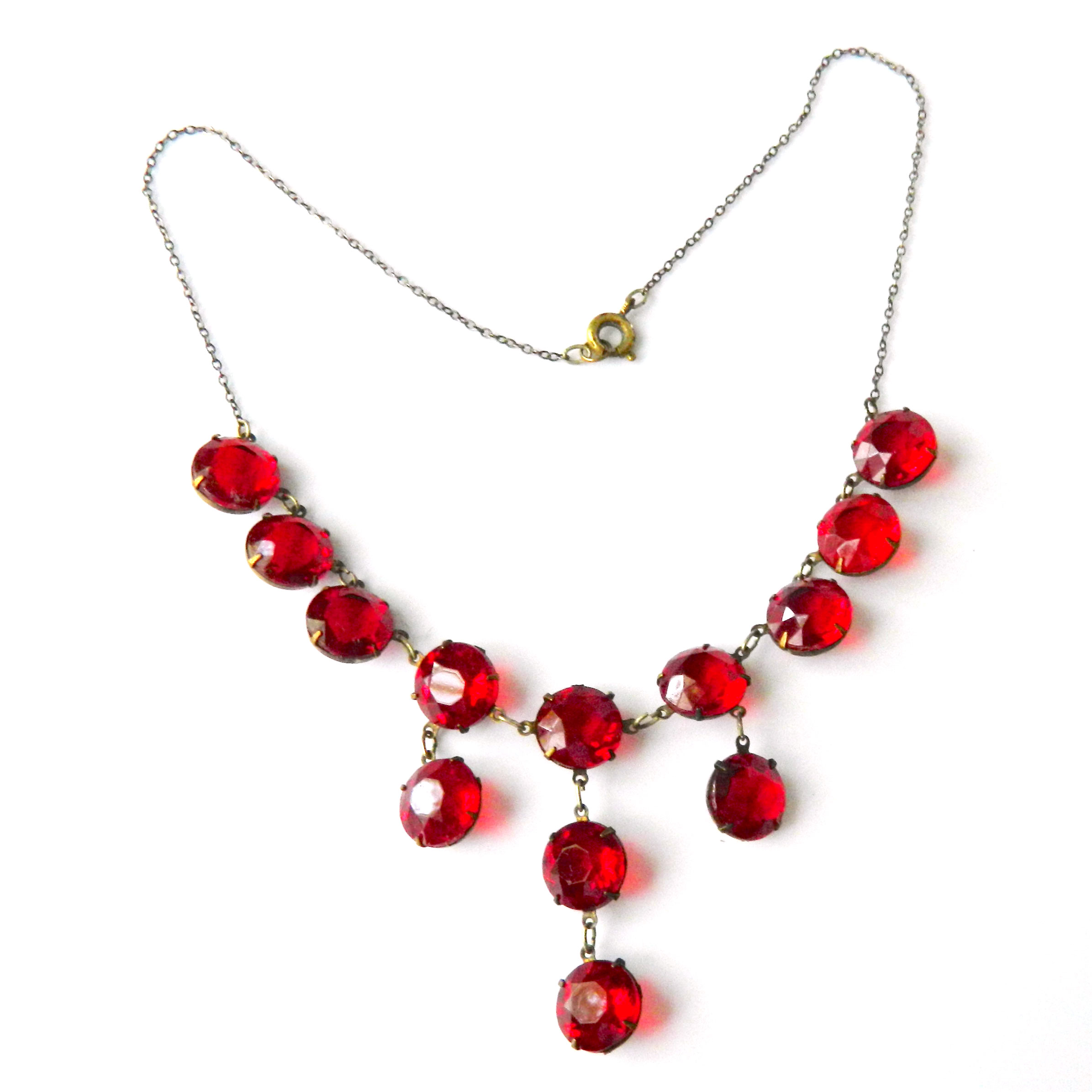 Red rhinestone necklace