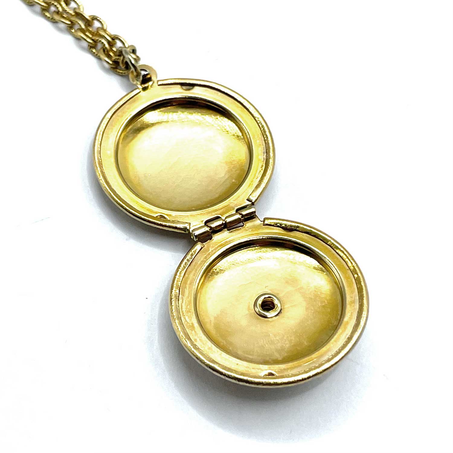 Vintage enameled locket necklace