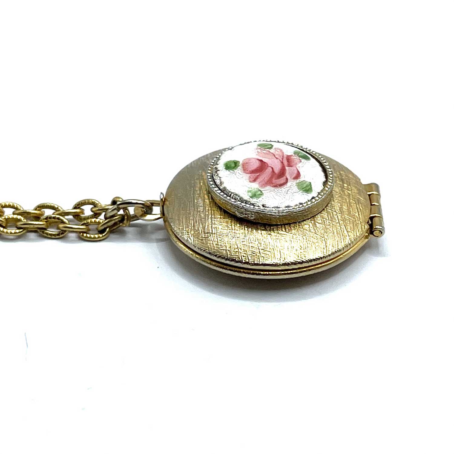 Vintage enameled locket necklace