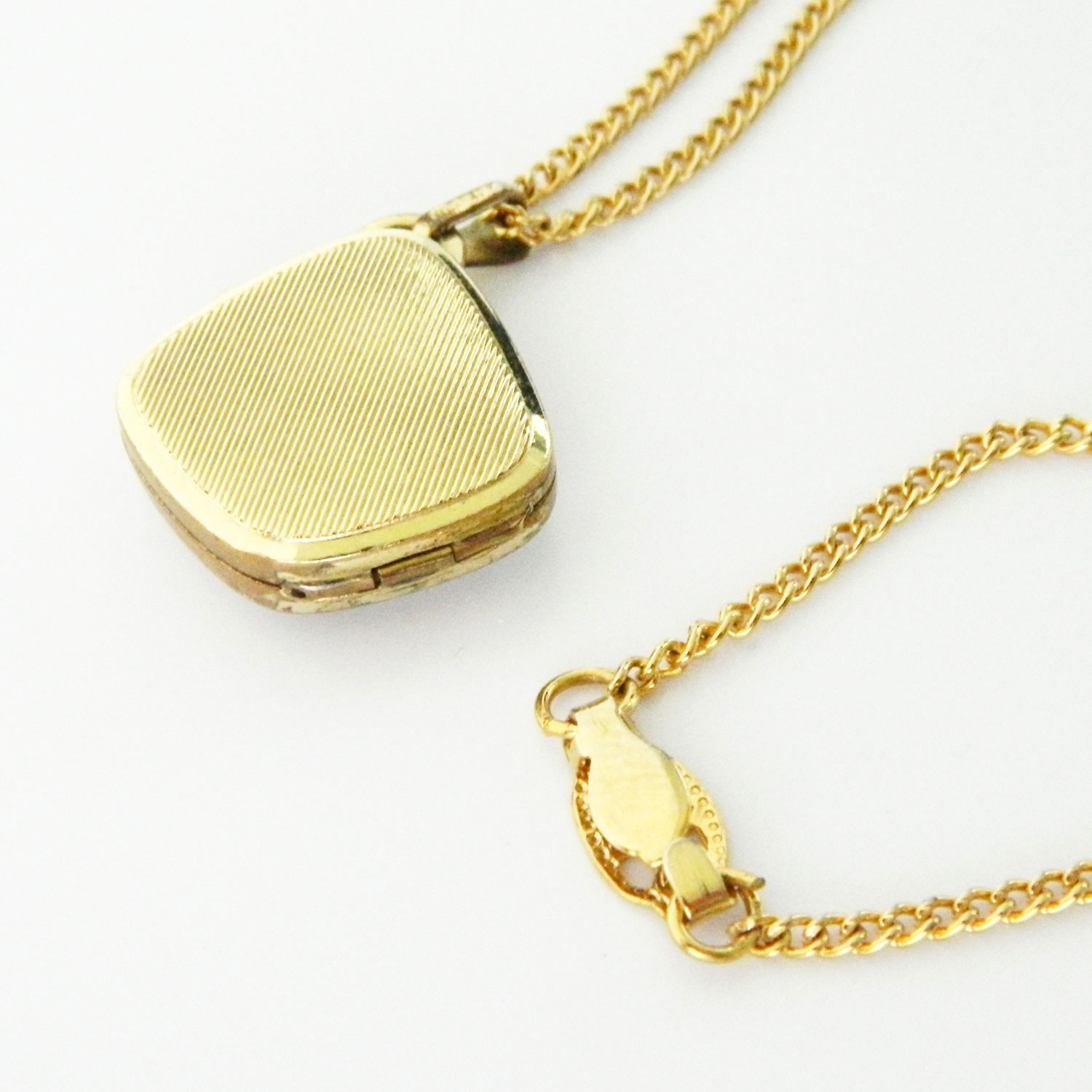 1940s mother of pearl locket necklace