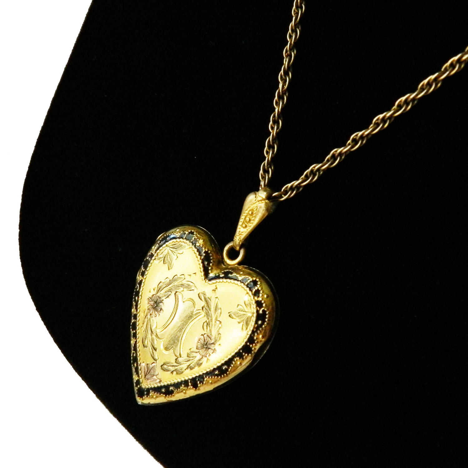 Antique heart locket necklace