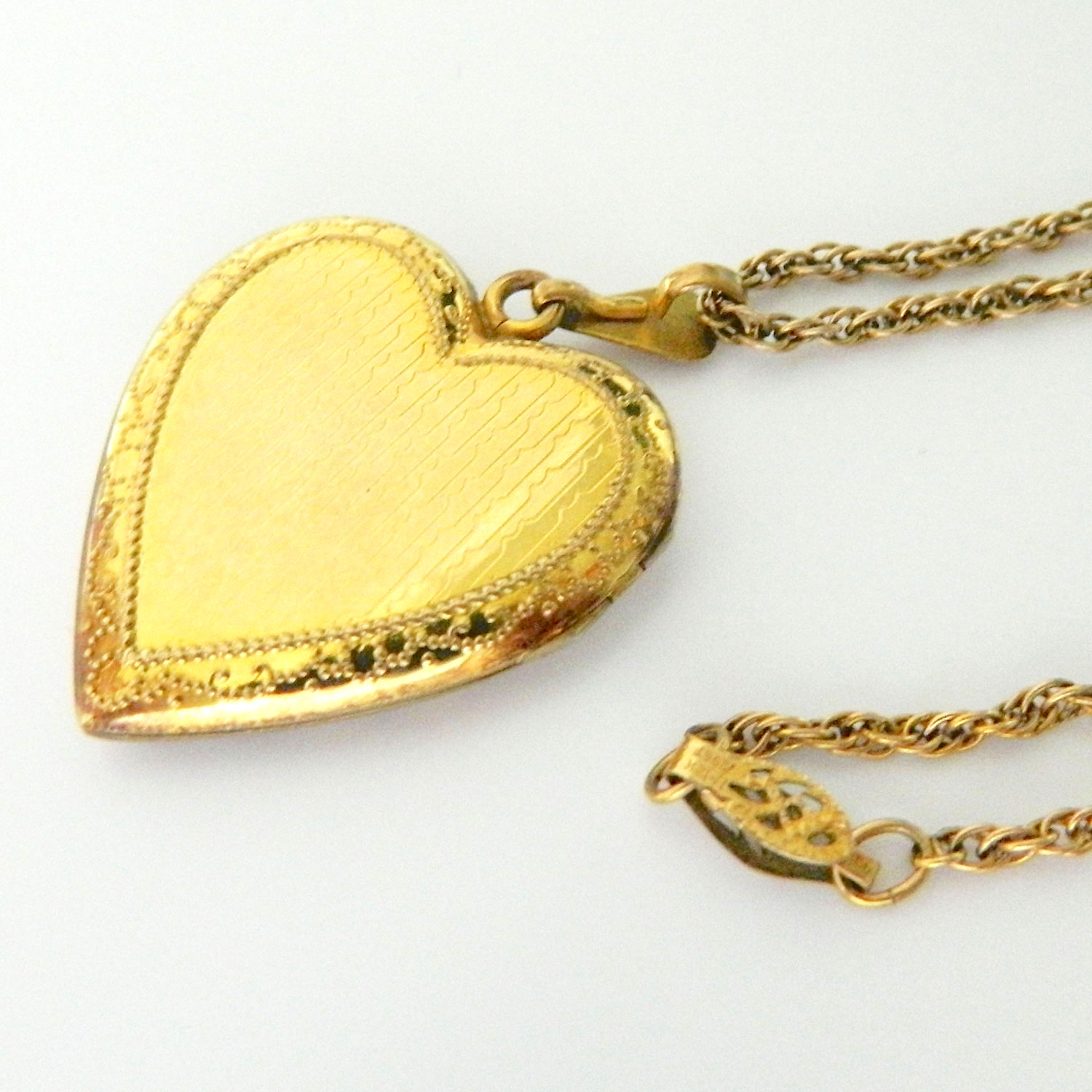 Antique heart locket necklace