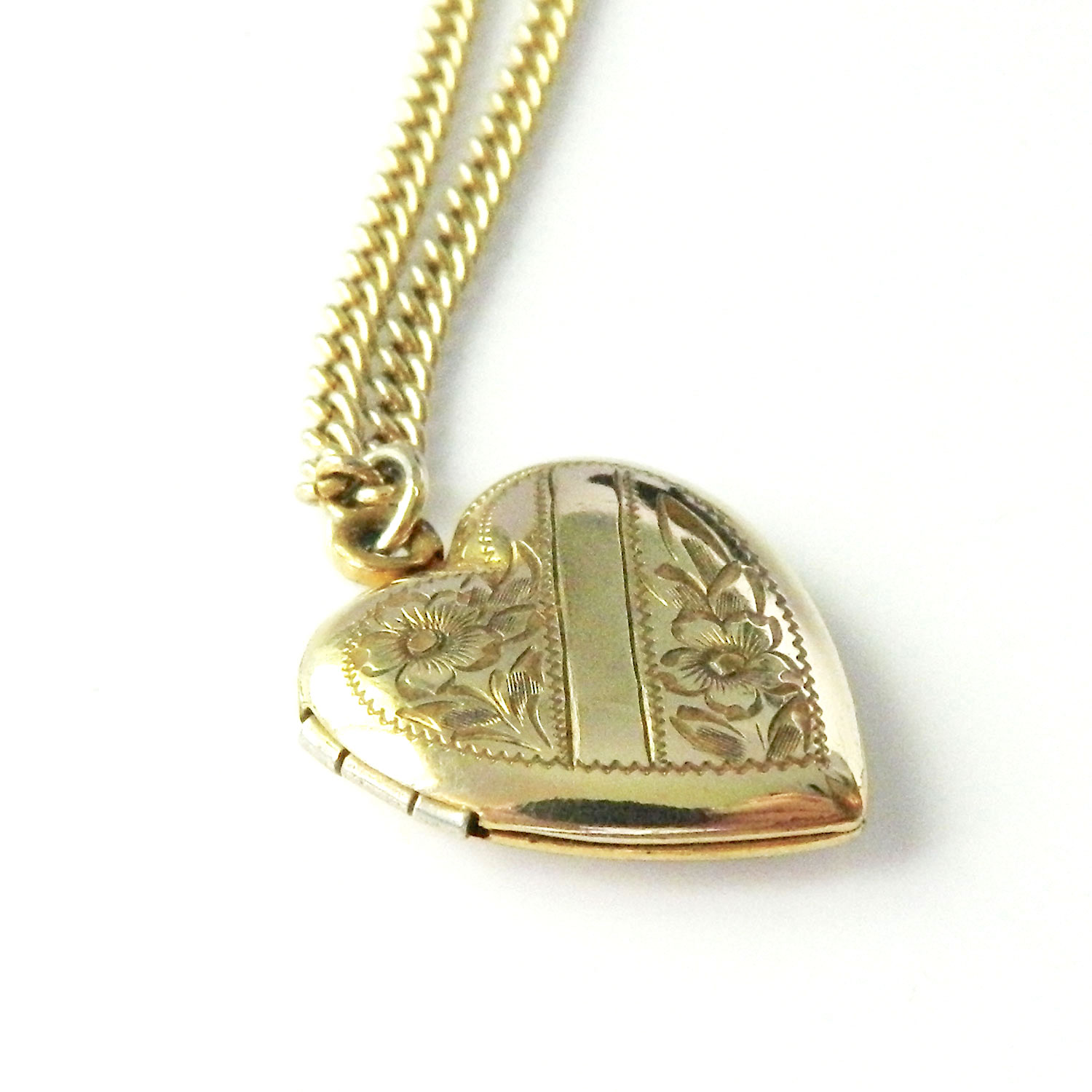 Antique heart locket necklace