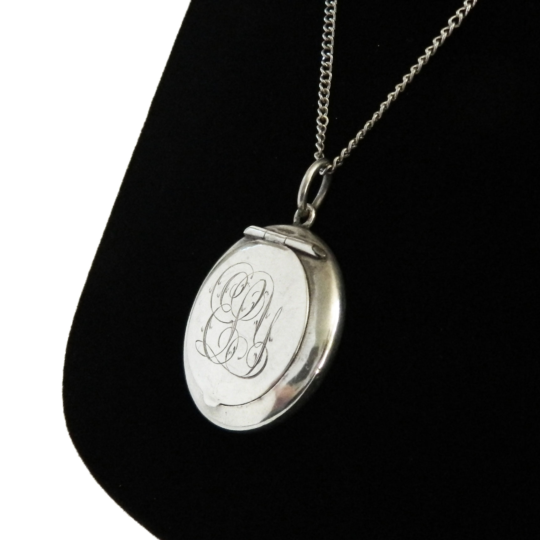 Sterling silver patch box locket