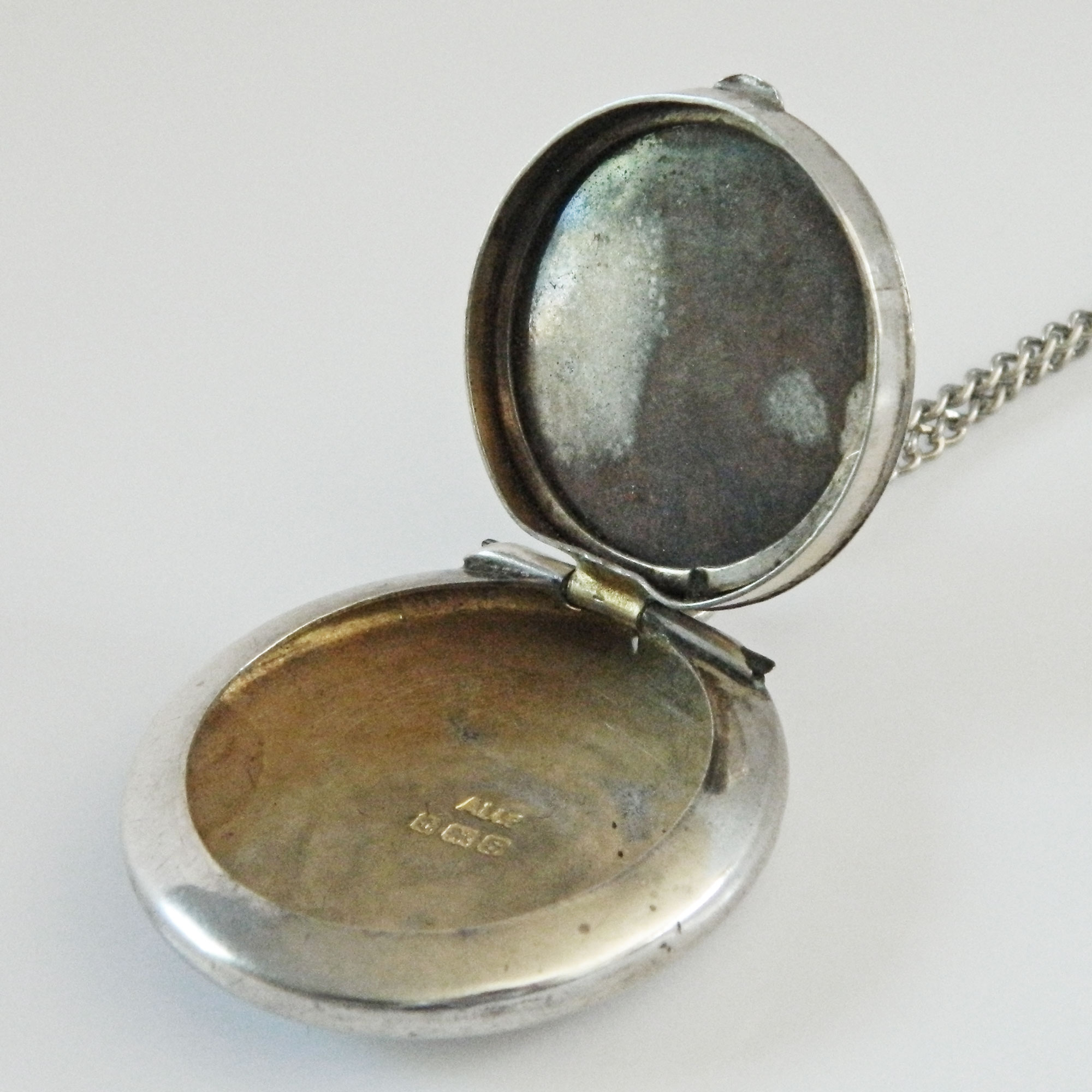 Sterling silver patch box locket