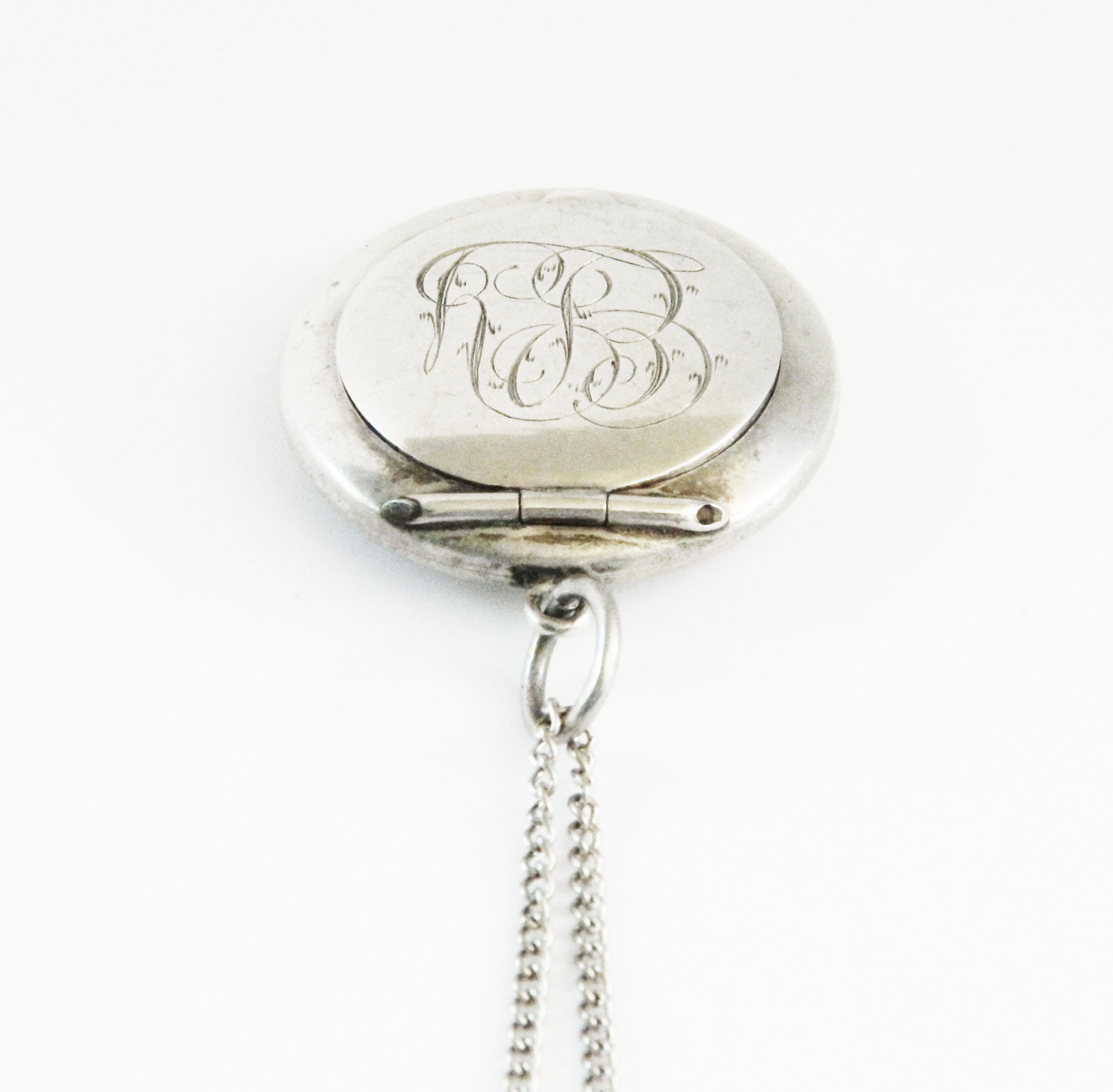 Sterling silver patch box locket