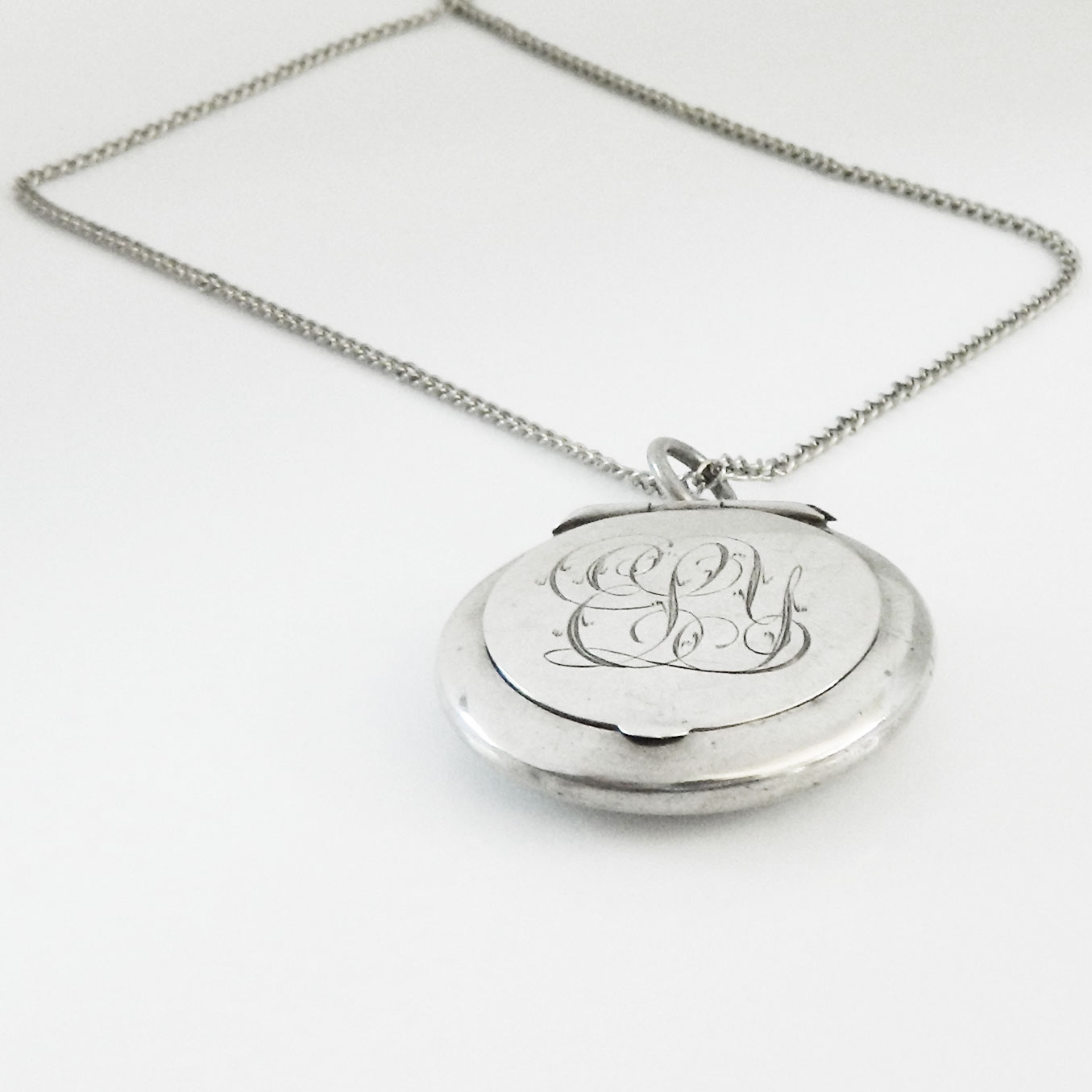 Sterling silver patch box locket