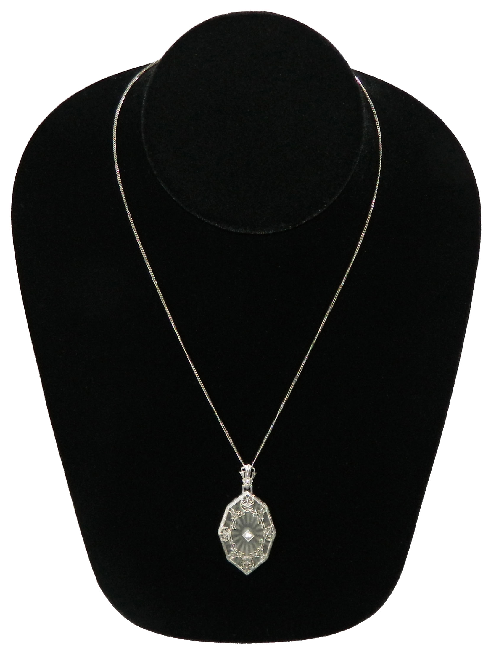 Art Deco camphor glass pendant necklace