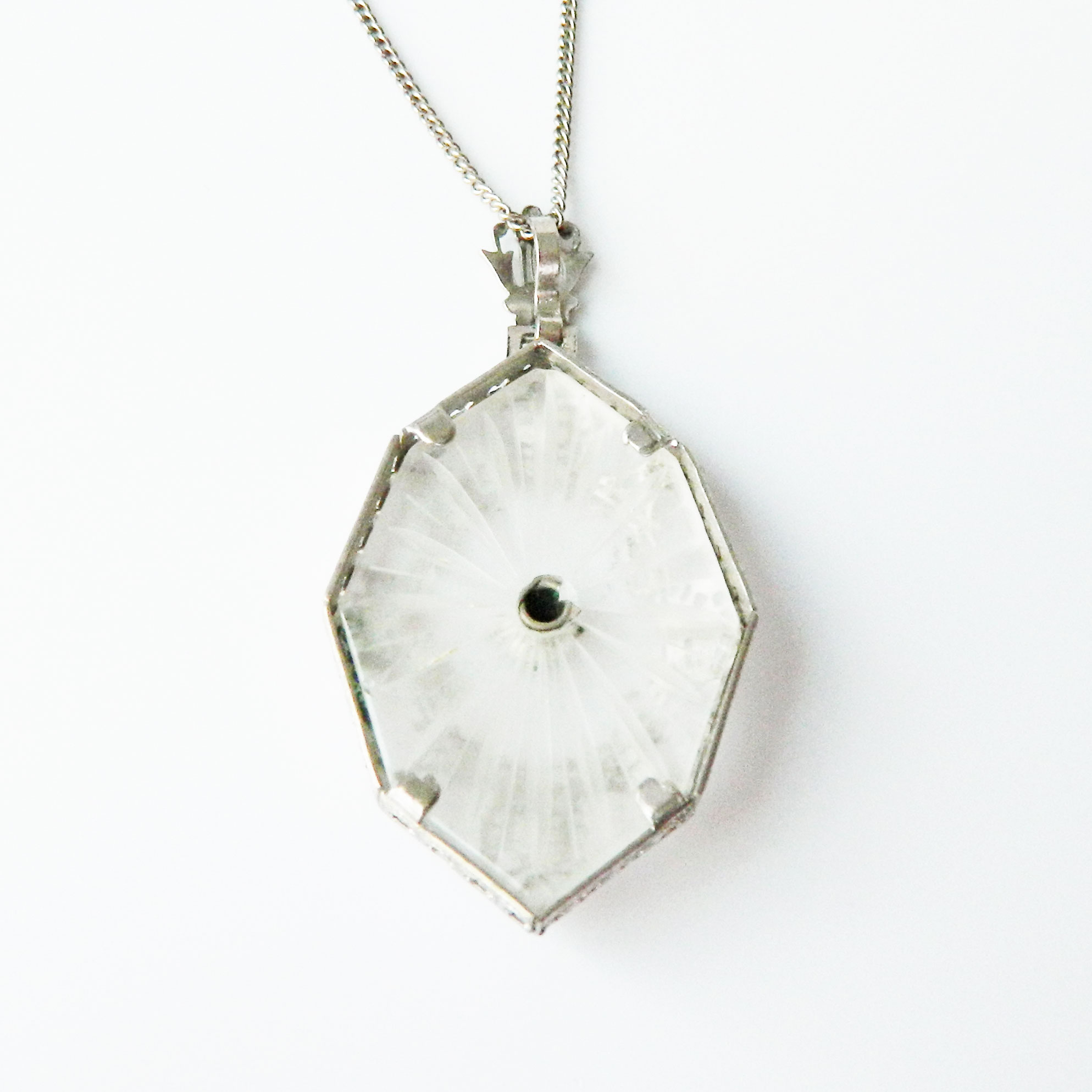 Art Deco camphor glass pendant necklace