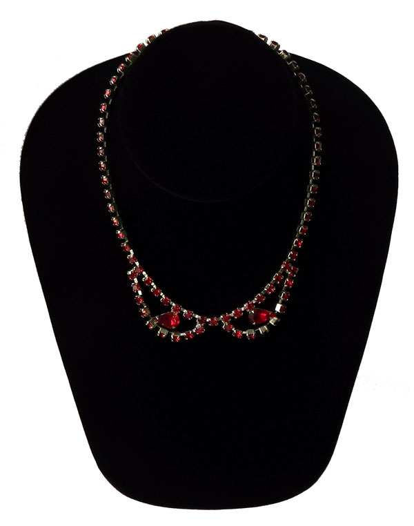 1950s red rhinestone necklace