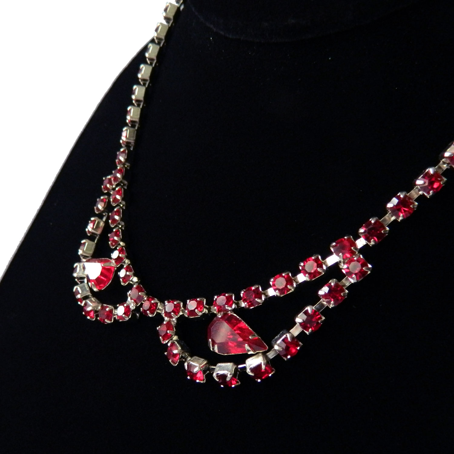 red rhinestone necklace