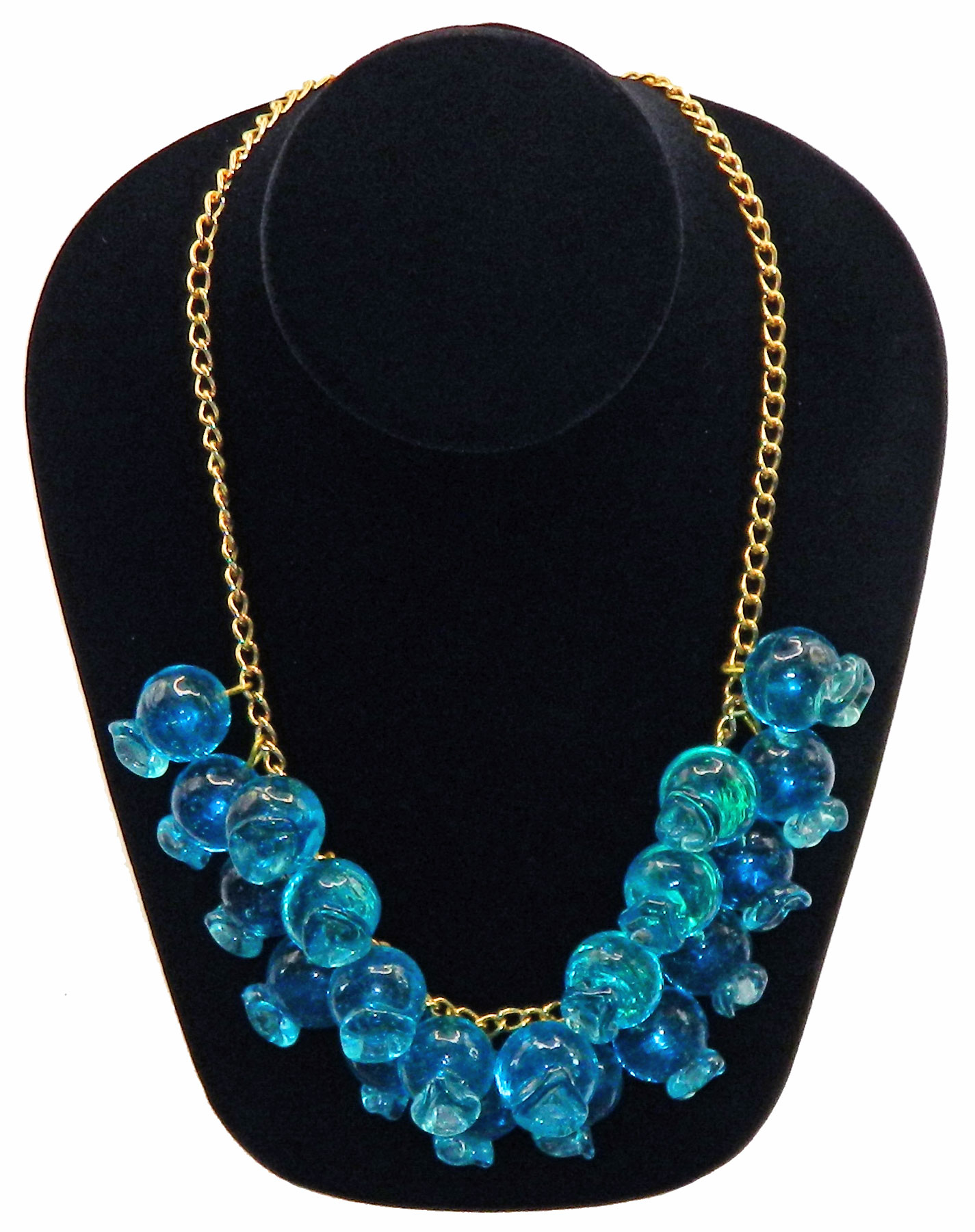 Aqua Glass Bauble Necklace