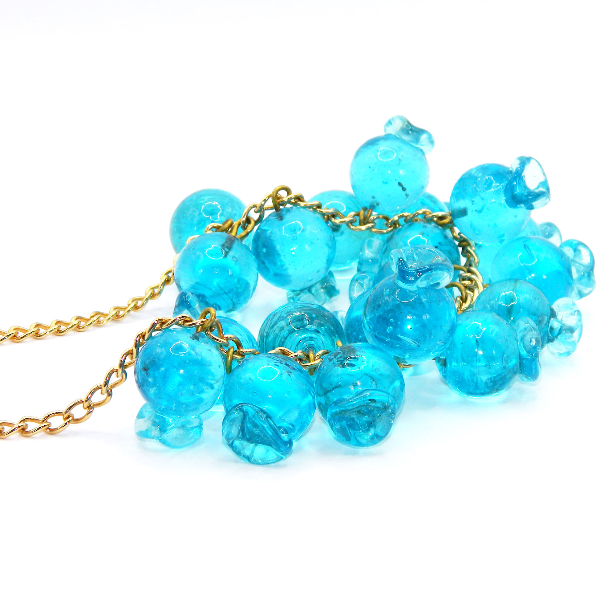 Aqua Glass Bauble Necklace