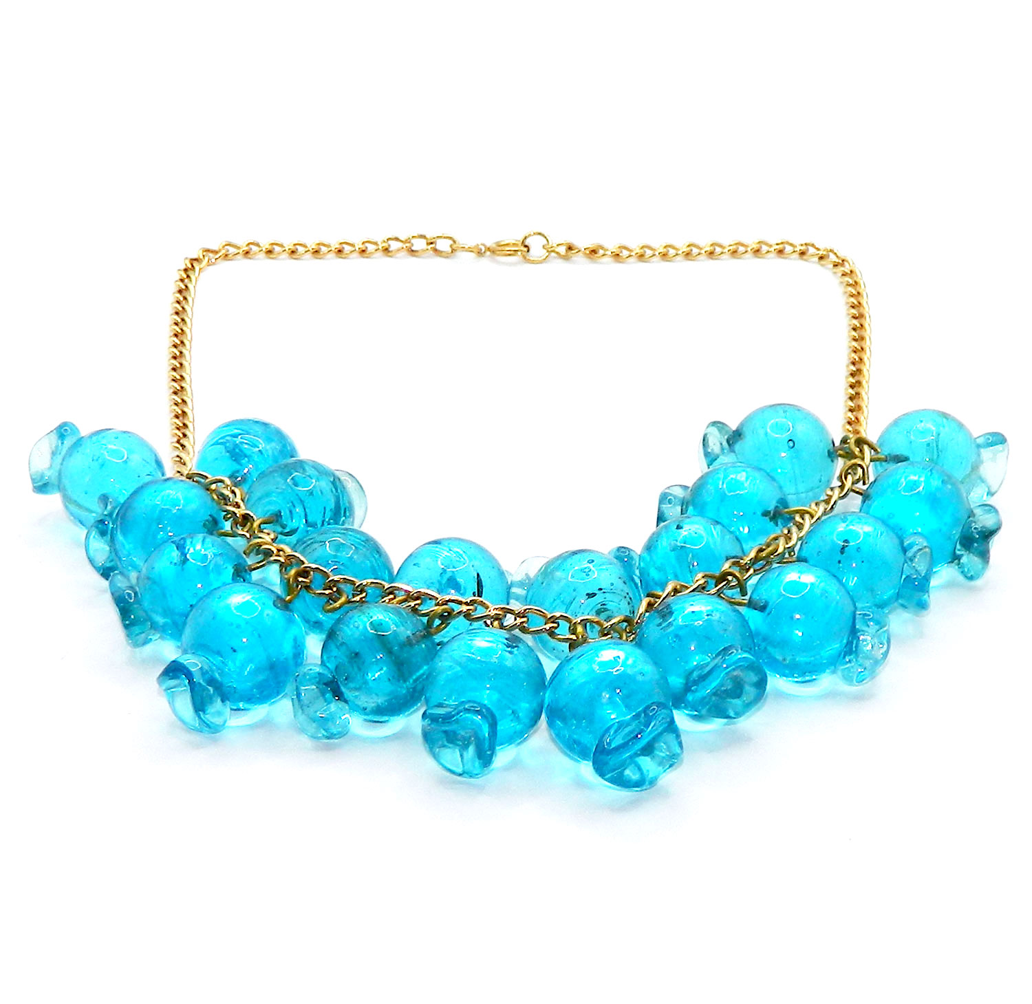 Aqua Glass Bauble Necklace