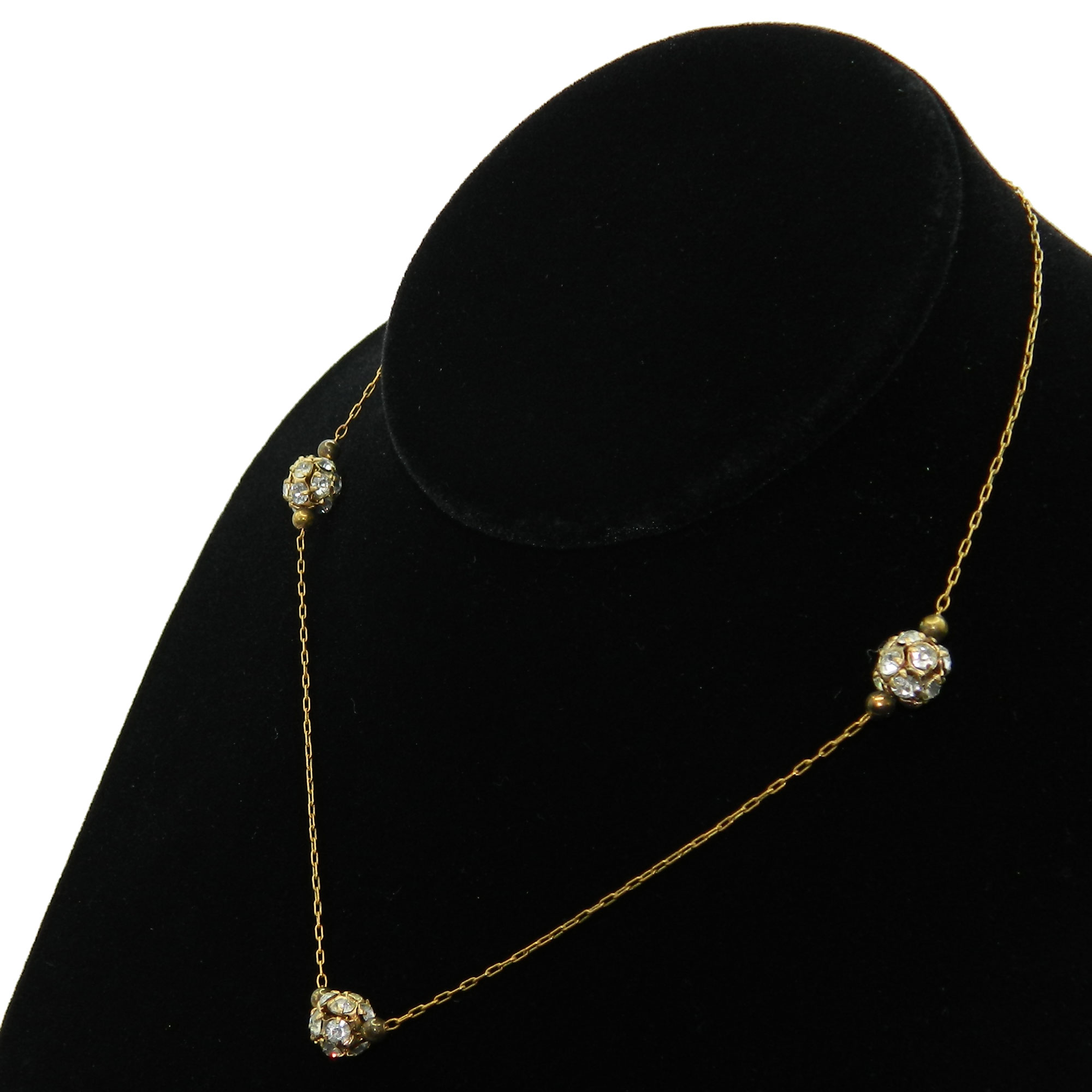 Rhinestone chain necklace