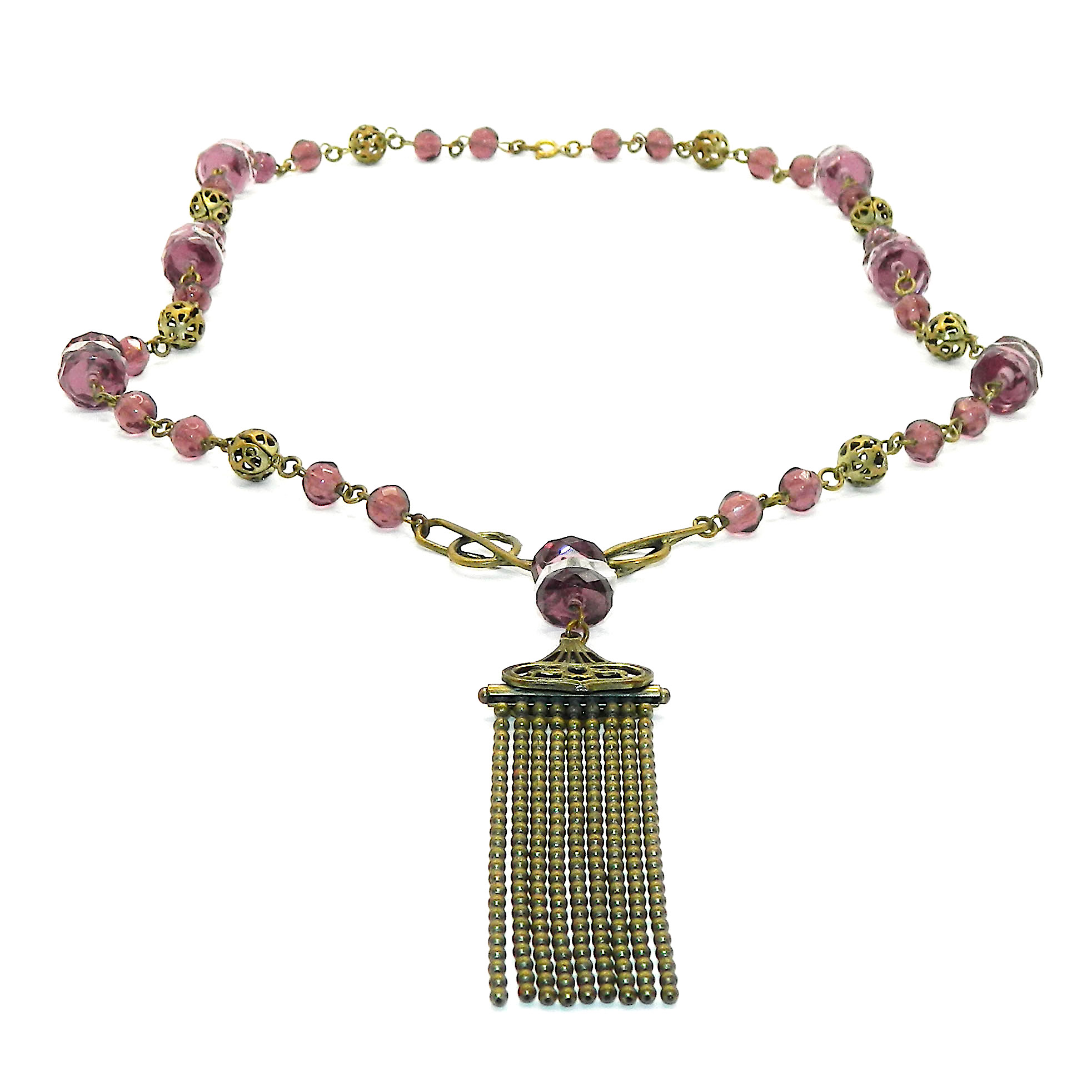 Art Deco beaded pendant necklace