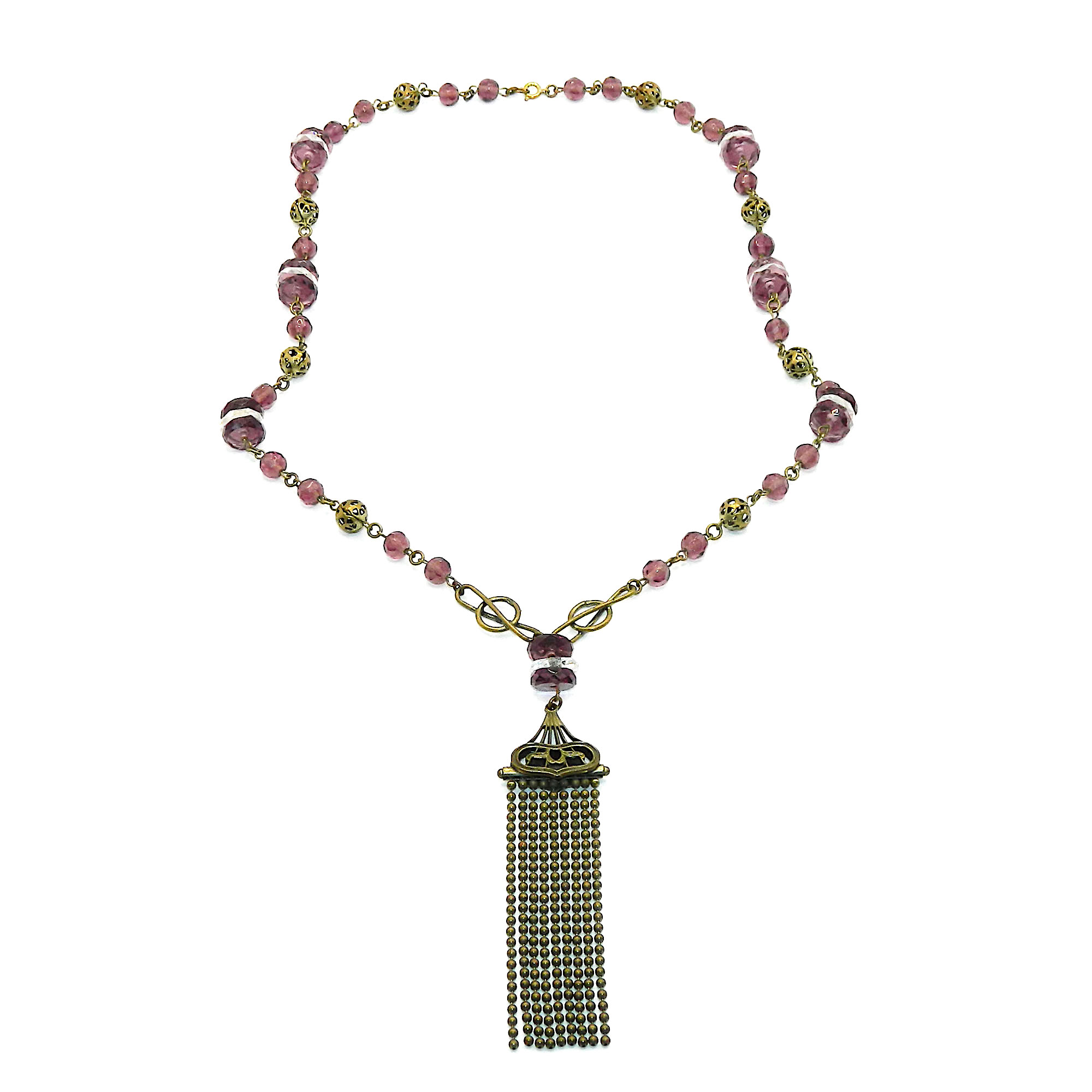 Art Deco beaded pendant necklace