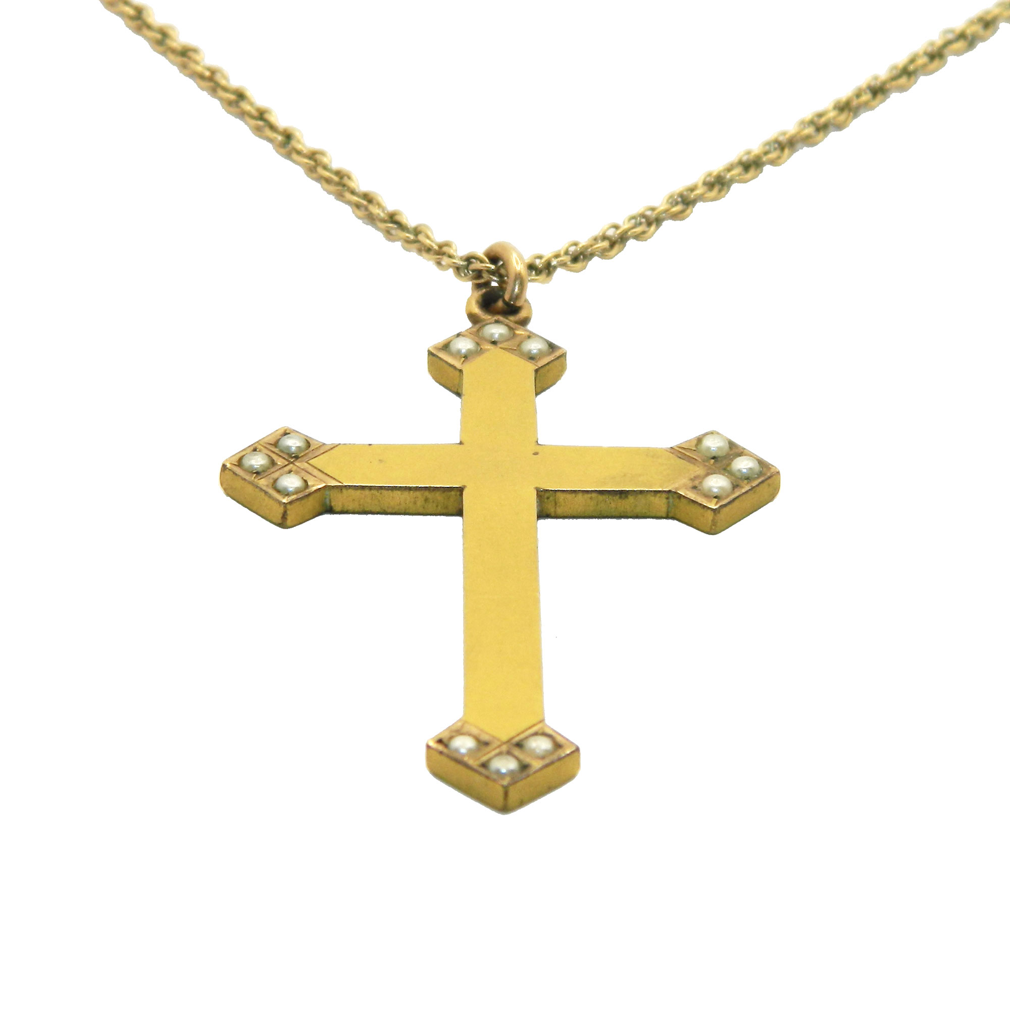 Antique cross pendant necklace