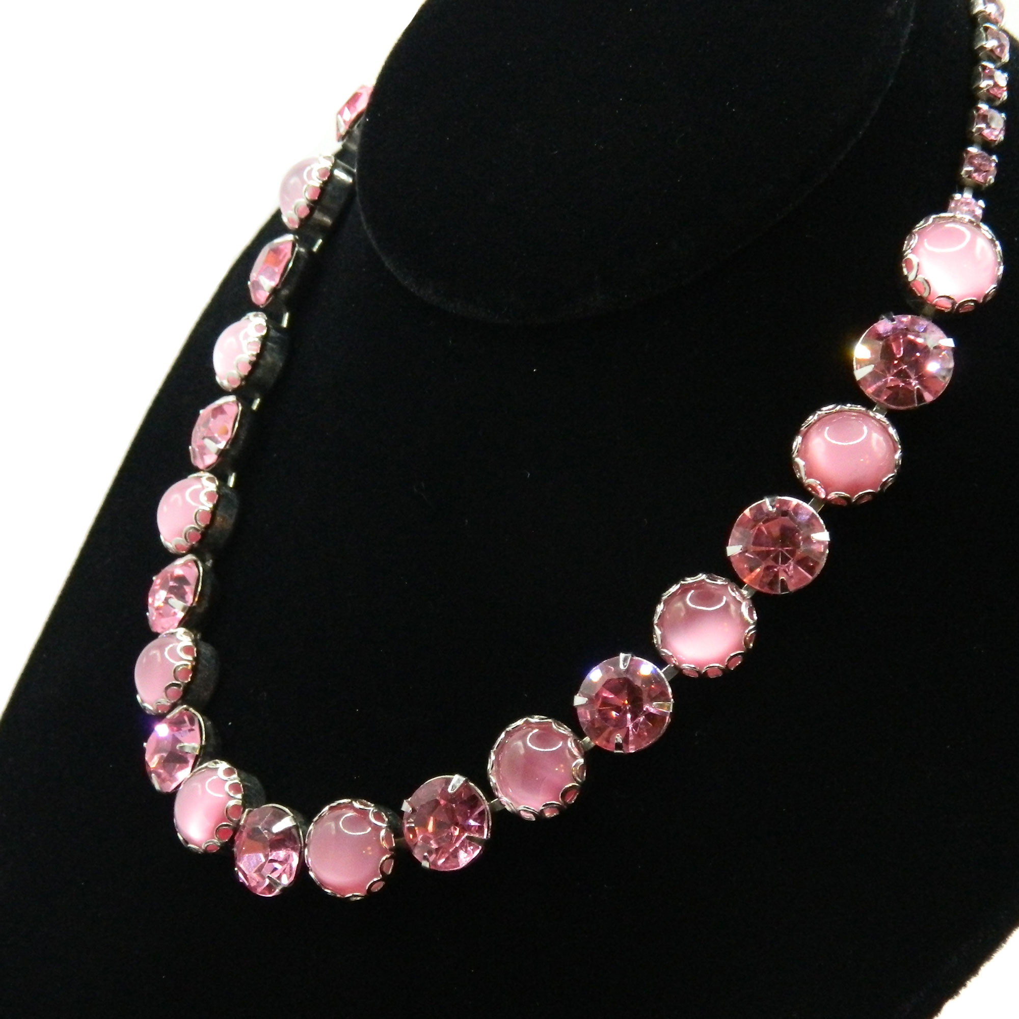 1950s pink rhinestone necklace